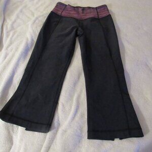 Lululemon Older Leggings Black/Pink  size 6